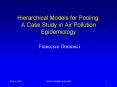 Hierarchical Models for Pooling: A Case Study in Air Pollution Epidemiology PowerPoint PPT Presentation