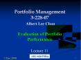 Portfolio Management 3-228-07 Albert Lee Chun PowerPoint PPT Presentation
