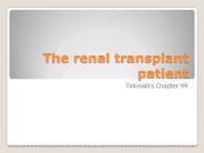 The renal transplant patient
