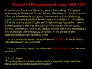 Chapter 14 Renaissance Europe, 1400-1500