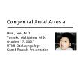 Congenital Aural Atresia PowerPoint PPT Presentation