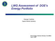 LWG Assessment of DOE