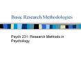 Basic Research Methodologies PowerPoint PPT Presentation