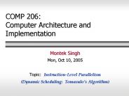 COMP 206: Computer Architecture and Implementation