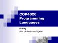 COP4020 Programming Languages PowerPoint PPT Presentation
