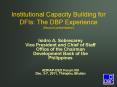 Institutional Capacity Building for DFIs: The DBP Experience (Second presentation) PowerPoint PPT Presentation