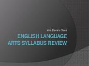 English Language Arts Syllabus Review