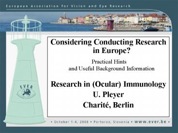 Considering Conducting Research in Europe?