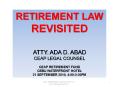 RETIREMENT LAW REVISITED PowerPoint PPT Presentation