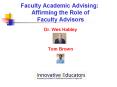 Faculty Academic Advising: PowerPoint PPT Presentation