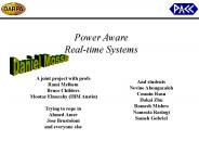 Power Aware Real-time Systems