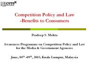 Competition Policy and Law  -Benefits to Consumers