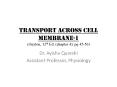 TRANSPORT ACROSS CELL MEMBRANE-1 (Guyton, 12th Ed. (chapter 4): pg 45-56) PowerPoint PPT Presentation