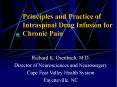 Principles and Practice of Intraspinal Drug Infusion for Chronic Pain PowerPoint PPT Presentation