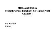 MIPS Architecture Multiply/Divide Functions