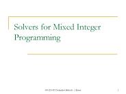 Solvers for Mixed Integer Programming