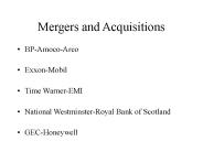 Mergers and Acquisitions