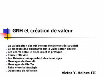 GRH et cr