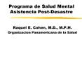 Programa de Salud Mental Asistencia Post-Desastre PowerPoint PPT Presentation