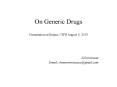 On Generic Drugs PowerPoint PPT Presentation