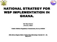 NATIONAL STRATEGY FOR WSP IMPLEMENTATION IN GHANA.