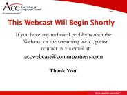 This Webcast Will Begin Shortly