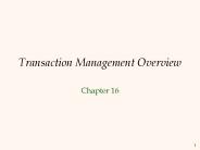 Transaction Management Overview