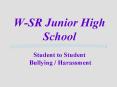 W-SR Junior High School Student to Student Bullying / Harassment PowerPoint PPT Presentation