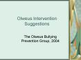 Olweus Intervention Suggestions PowerPoint PPT Presentation