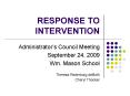 RESPONSE TO INTERVENTION PowerPoint PPT Presentation