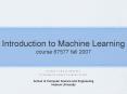 Introduction to Machine Learning course 67577 fall 2007 PowerPoint PPT Presentation