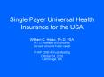 Single Payer Universal Health Insurance for the USA PowerPoint PPT Presentation