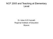 NCF 2005 and Teaching at Elementary Level
