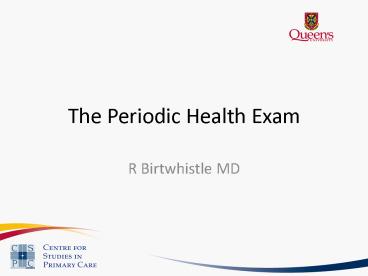 The Periodic Health Exam