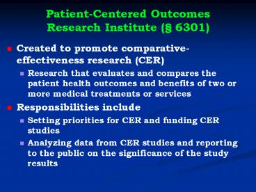 Patient-Centered Outcomes Research Institute (