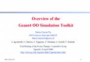 Overview of the Geant4 OO Simulation Toolkit