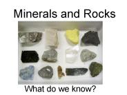 Minerals and Rocks