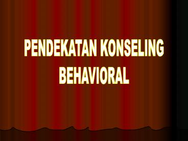 PENDEKATAN KONSELING