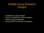 Multiple-Group Research Designs