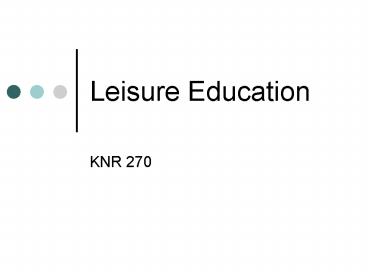 Leisure Education