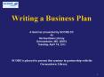 Writing a Business Plan PowerPoint PPT Presentation