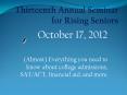 Thirteenth Annual Seminar for Rising Seniors PowerPoint PPT Presentation