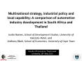 Multinational strategy, industrial policy and local capability: A comparison of automotive industry development in South Africa and Thailand  Justin Barnes, School of Development Studies, University of KwaZulu-Natal, and Anthony Black, School of PowerPoint PPT Presentation