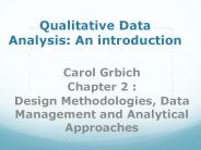 Qualitative Data Analysis: An introduction