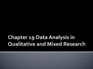 Chapter 19 Data Analysis in Qualitative and Mixed Research