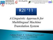 A Linguistic Approach for Multilingual Machine Translation System