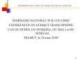 EXPERIENCES CDMT EN AFRIQUE FRANCOPHONE PowerPoint PPT Presentation