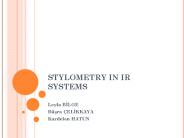 STYLOMETRY IN IR SYSTEMS