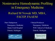Noninvasive Hemodynamic Profiling  in Emergency Medicine