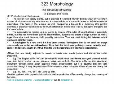 323 Morphology